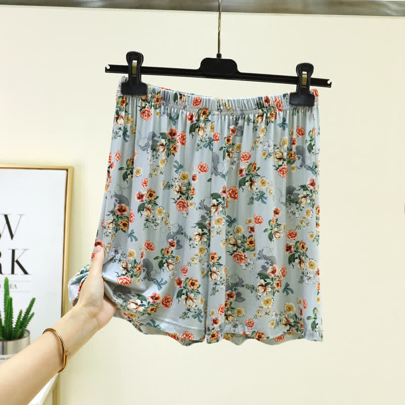 Vintage Floral Ruffle Hem Summer Lounge Shorts - image 3