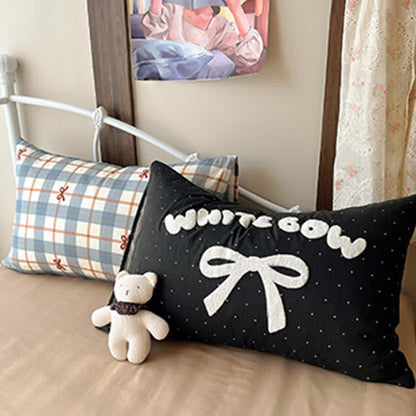Soft Washed Cotton Bow Plaid Bedding Set - image 2
