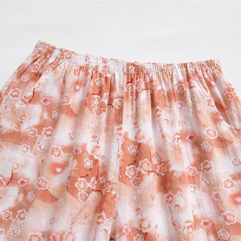 Summer Floral Cotton Relaxed Loungewear Shorts - image 1