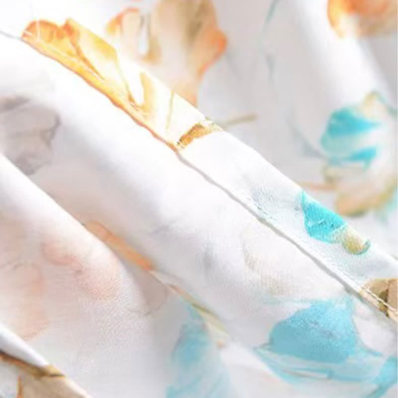 Floral Ginkgo Leaf Cotton Elastic Waist Lounge Skirt - image 4