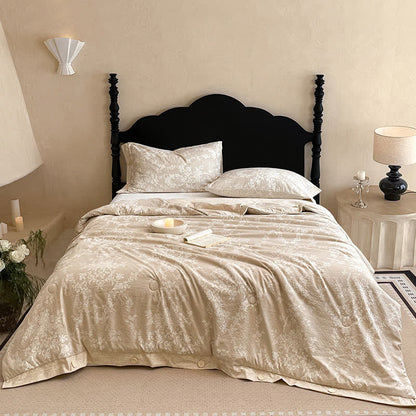 Rustic Floral Cotton Linen Blanket Quilt - image 1