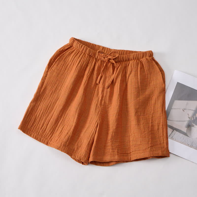 Relaxed Cotton Gauze Drawstring Lounge Shorts - image 1