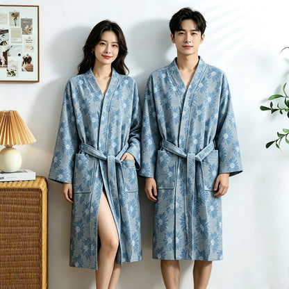 Sunflower Cotton Waffle Kimono Bathrobe - image 4