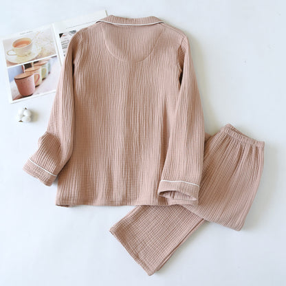 Cotton Gauze Contrast Trim Loungewear Set - image 5