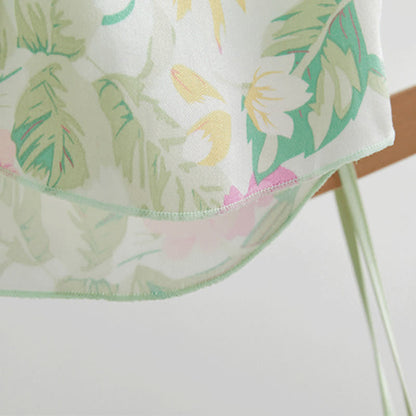 Mint Satin Ruffle Cami and Floral Shorts Loungewear Set - image 10