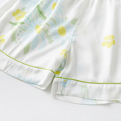 Sunflower Mint Contrast Trim Pajama Short Set - image 11