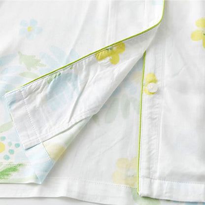Sunflower Mint Contrast Trim Pajama Short Set - image 13