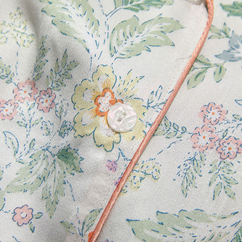 French Floral Satin Short Pajama Set for Summer Nights - image 11