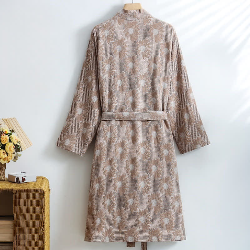 Sunflower Cotton Waffle Kimono Bathrobe - image 9