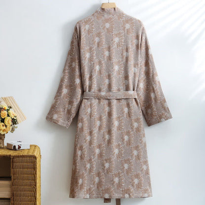 Sunflower Cotton Waffle Kimono Bathrobe - image 9
