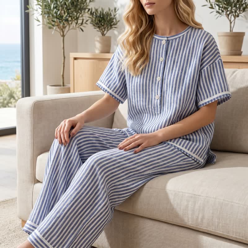 Coastal Stripe Relaxed Two Piece Loungewear Set - image 2