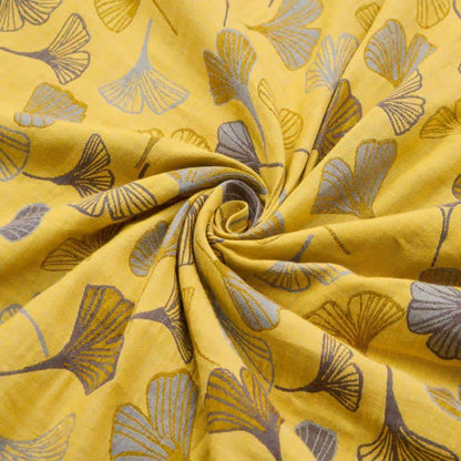 Mustard Ginkgo Quilted Cotton Throw Blanket - image 5