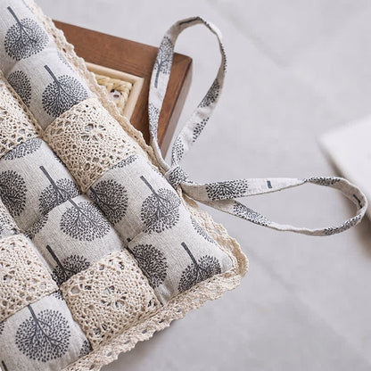 Vintage Country Floral Lace Chair Cushion - image 8
