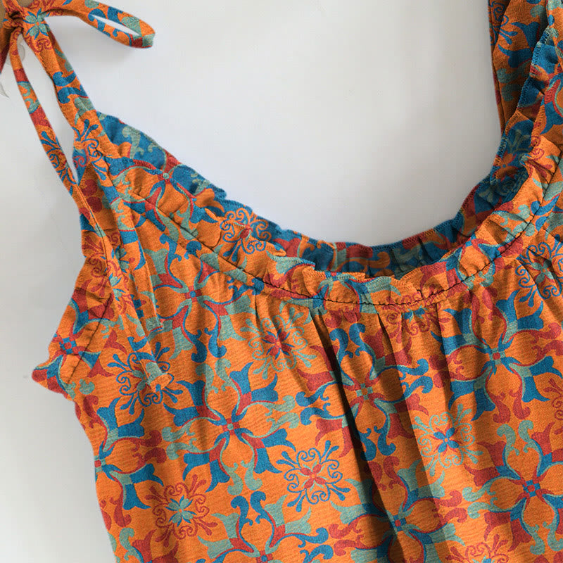 Boho Floral Tie Strap Pajama Set - image 2
