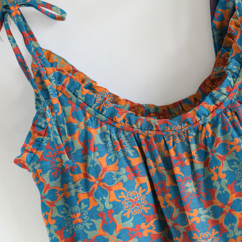 Boho Floral Tie Strap Pajama Set - image 2