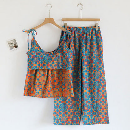 Boho Floral Tie Strap Pajama Set - image 5