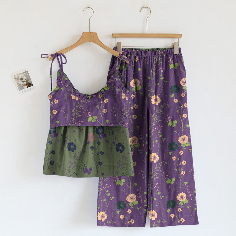 Vintage Floral Cami & Pants Pajama Set - image 4