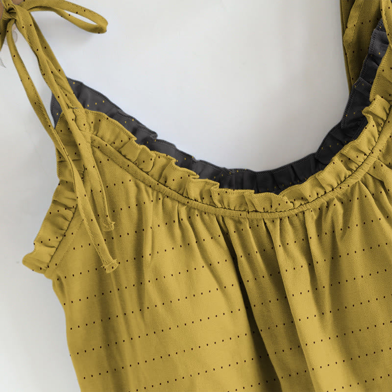 Textured Solid Color Cami & Pants Lounge Set - image 2