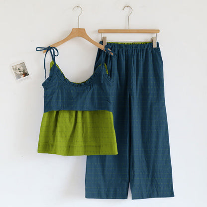 Textured Solid Color Cami & Pants Lounge Set - image 9