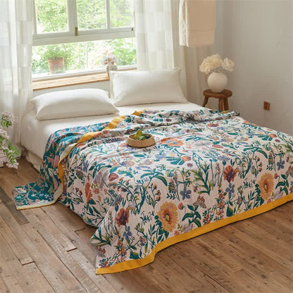 Meadow Bloom Cotton Muslin Reversible Quilt - image 2