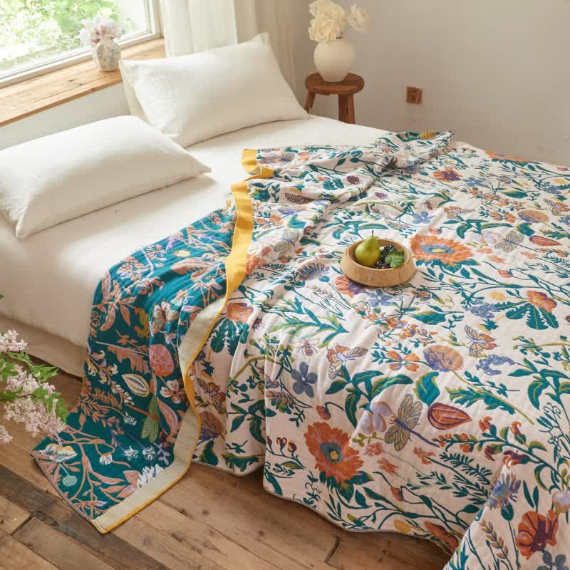 Meadow Bloom Cotton Muslin Reversible Quilt - image 3