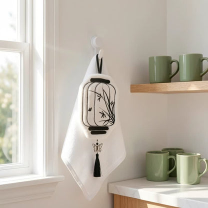 Vintage Bamboo Lantern Hanging Hand Towel - image 1