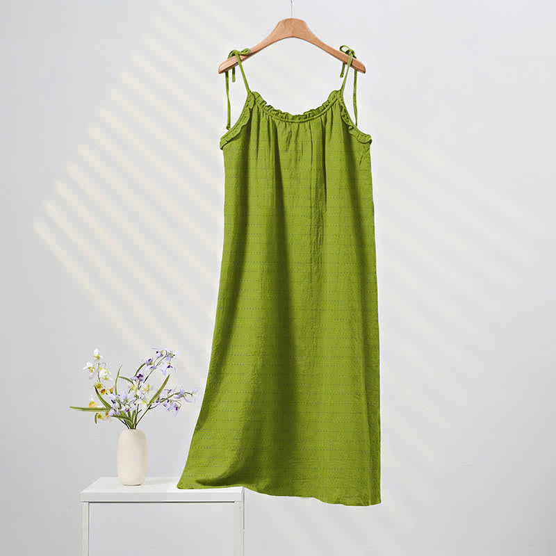 Sunwashed Solid Color Tie Strap Lounge Dress - Bright Green - XL - image 20