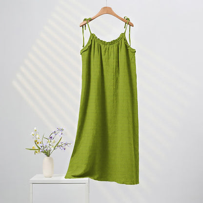 Sunwashed Solid Color Tie Strap Lounge Dress - Bright Green - XL - image 20