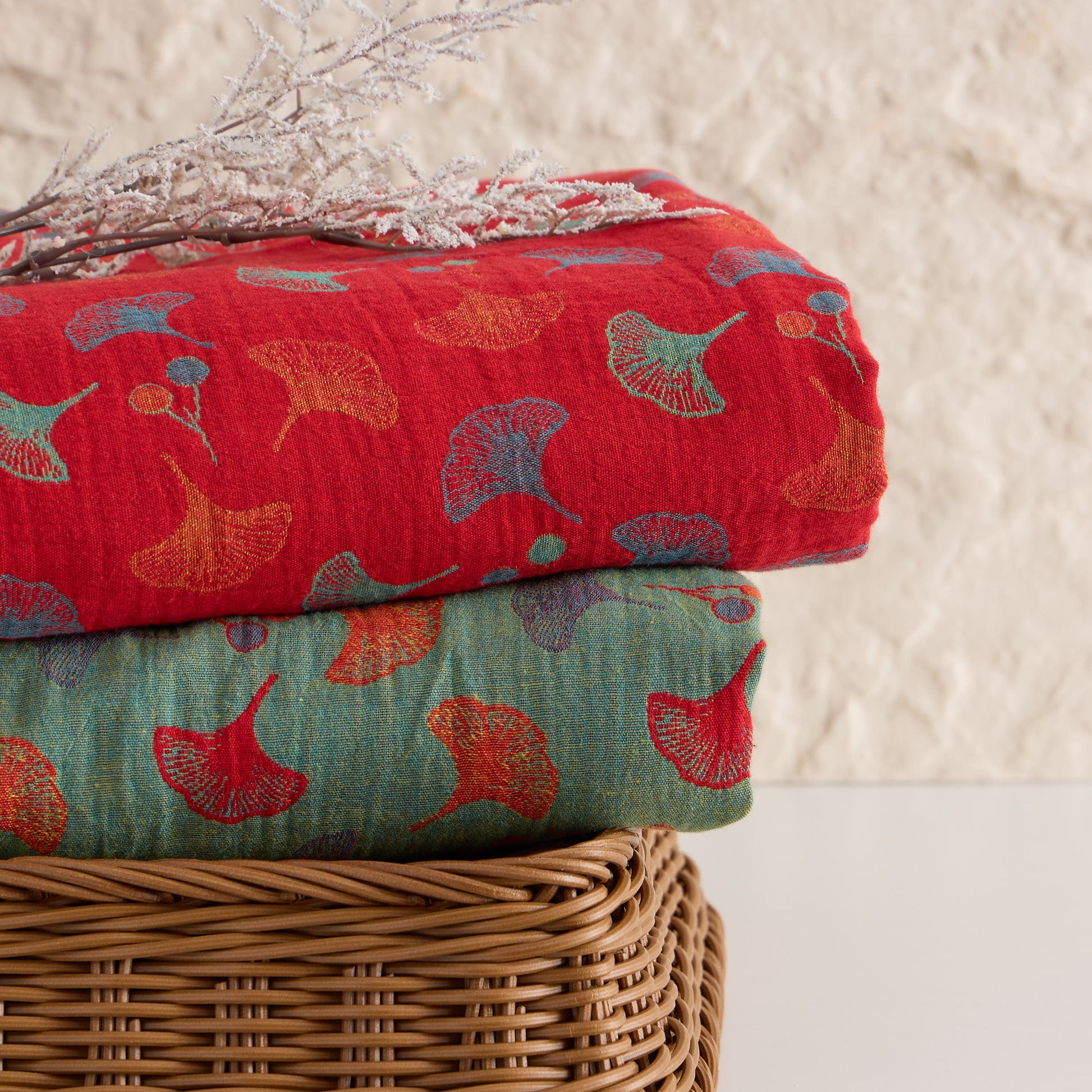 Ginkgo Leaf Cotton Jacquard Fabric - image 8