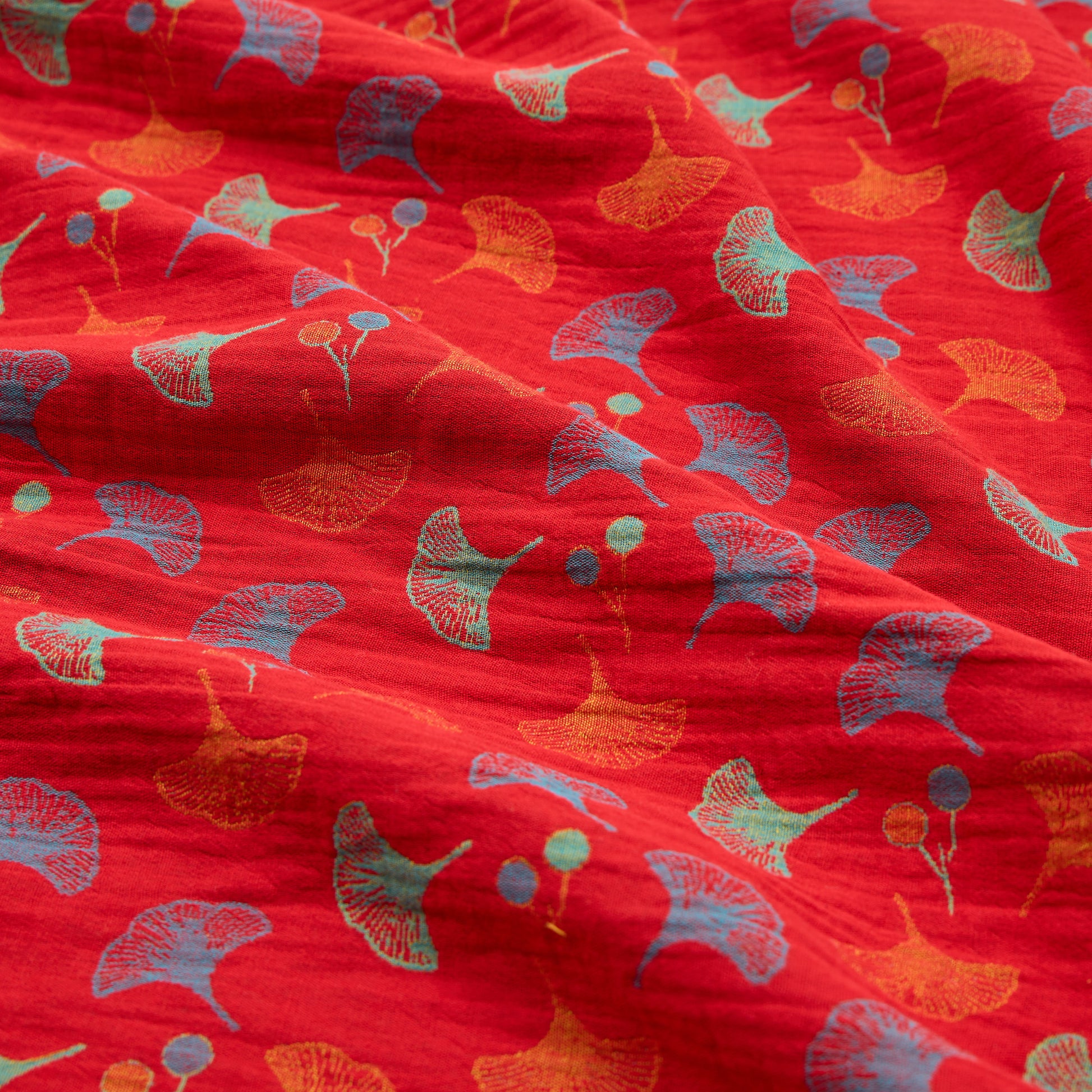Ginkgo Leaf Cotton Jacquard Fabric - image 1