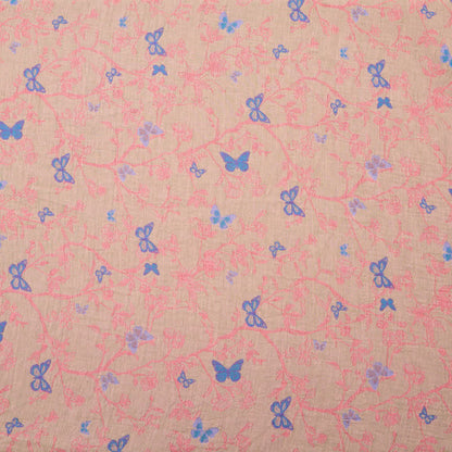 Butterfly Vine Cotton Jacquard Fabric - Pink - Meter - 5M - image 5