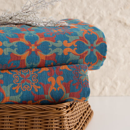 Floral Medallion Cotton Jacquard Fabric - image 3