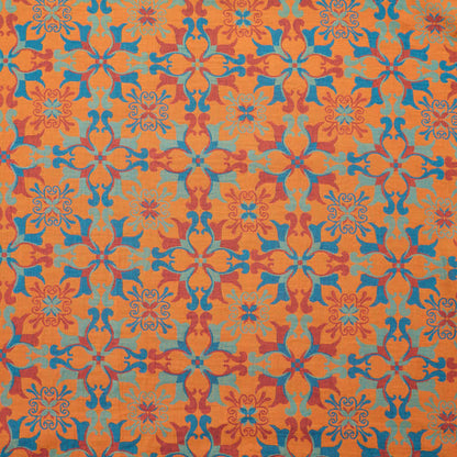 Floral Medallion Cotton Jacquard Fabric - Orange - Meter - 5M - image 5