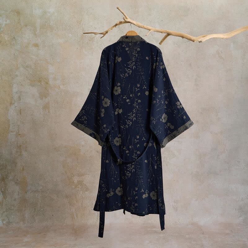 Garden Floral Organic Cotton Kimono Robe - image 1