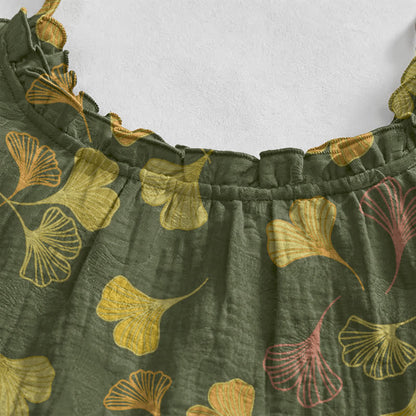 Ginkgo Leaf Tie Strap Lounge Midi Dress - image 53