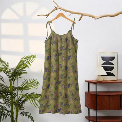 Ginkgo Leaf Tie Strap Lounge Midi Dress - image 76