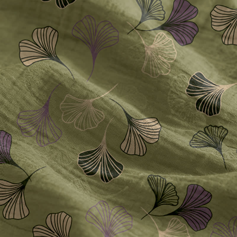 Ginkgo Leaf Tie Strap Lounge Midi Dress - image 79
