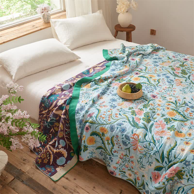 Meadow Reversible Cotton Mulin Blanket Quilt - image 3