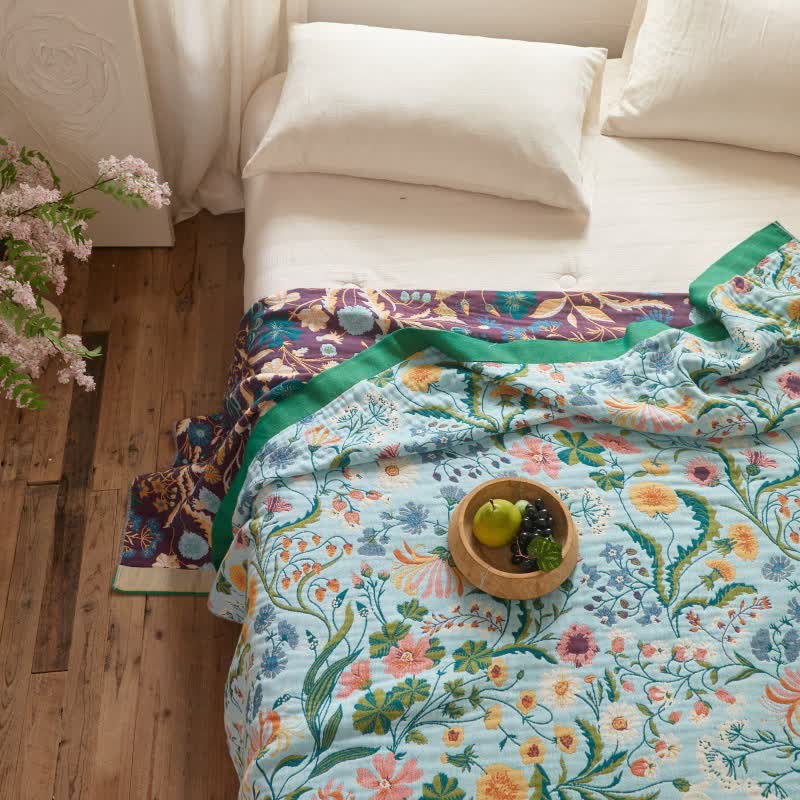 Meadow Reversible Cotton Mulin Blanket Quilt - image 4