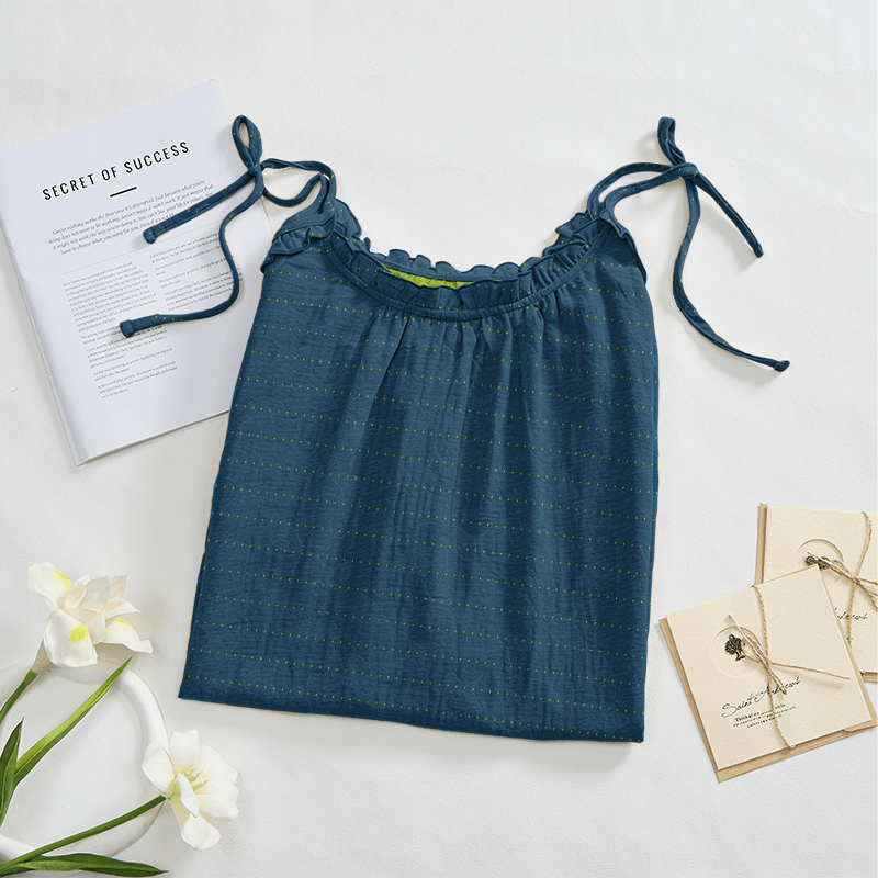 Sunwashed Solid Color Tie Strap Lounge Dress - image 2
