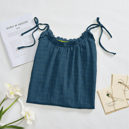 Sunwashed Solid Color Tie Strap Lounge Dress - image 2