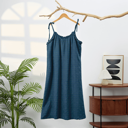 Sunwashed Solid Color Tie Strap Lounge Dress - image 9