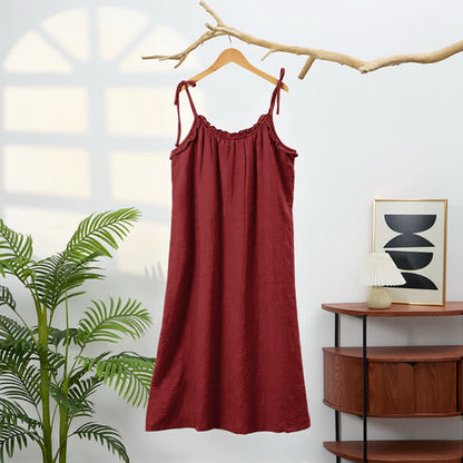 Sunwashed Solid Color Tie Strap Lounge Dress - image 13