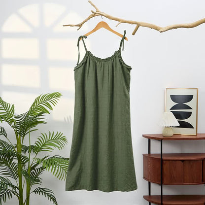 Sunwashed Solid Color Tie Strap Lounge Dress - image 17