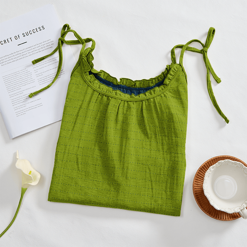 Sunwashed Solid Color Tie Strap Lounge Dress - image 22