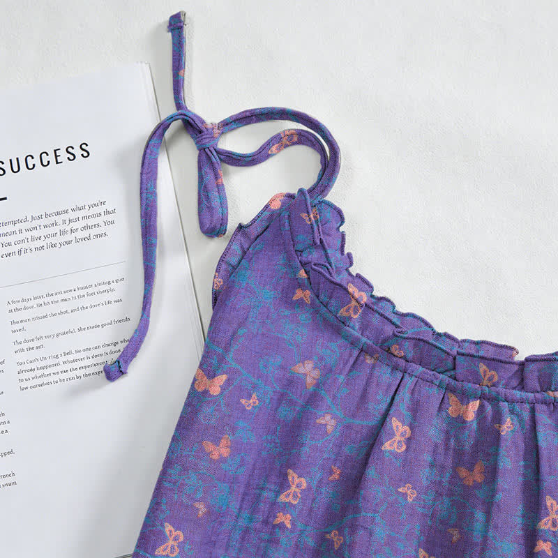 Butterfly Print Tie Strap Lounge Maxi Dress - image 3