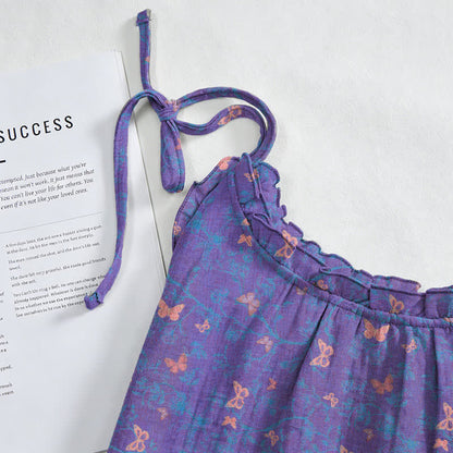 Butterfly Print Tie Strap Lounge Maxi Dress - image 3