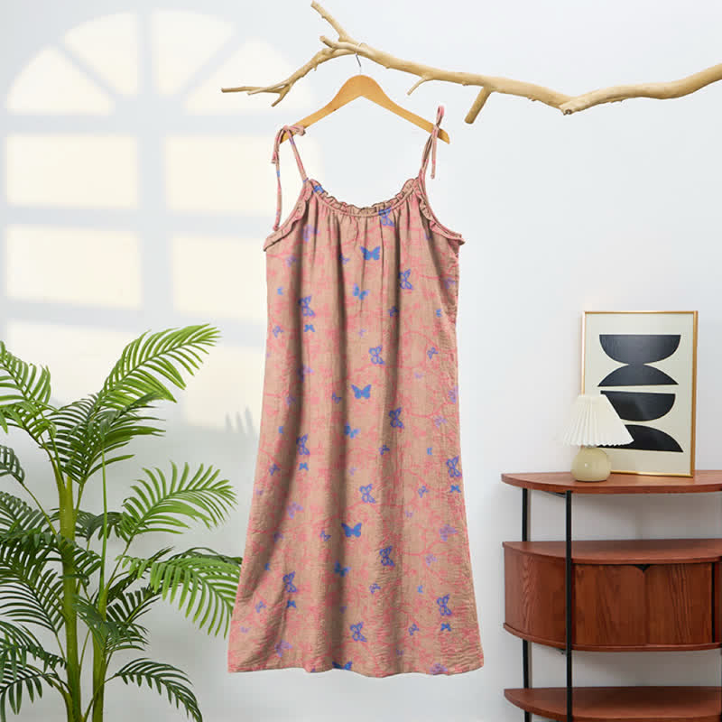 Butterfly Print Tie Strap Lounge Maxi Dress - image 5