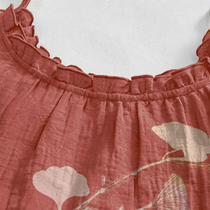 Ginkgo Leaf Tie Strap Maxi Lounge Dress - image 13