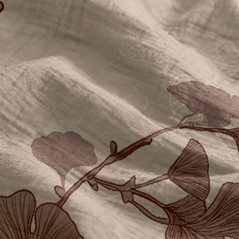 Ginkgo Leaf Tie Strap Maxi Lounge Dress - image 24